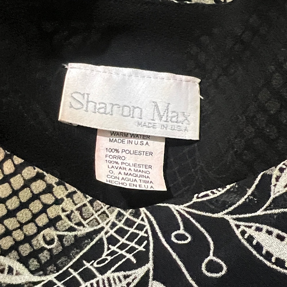 Sharon Max Women Dress Black and Beige Sleeveless Asymmetrical Hem Small Dress - Picture 15 of 16